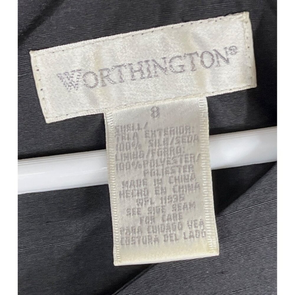 Worthington Silk Dress Black Sheath Normcore Classic Luxury Glam Party Womens 8 - Picture 2 of 12